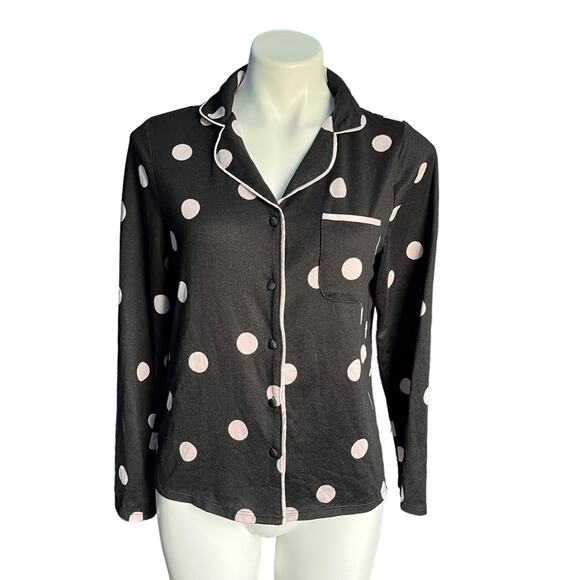Kate Spade pink polka dot button front pajama top Small - Picture 1 of 6